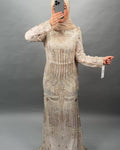 Aura evening dress beige