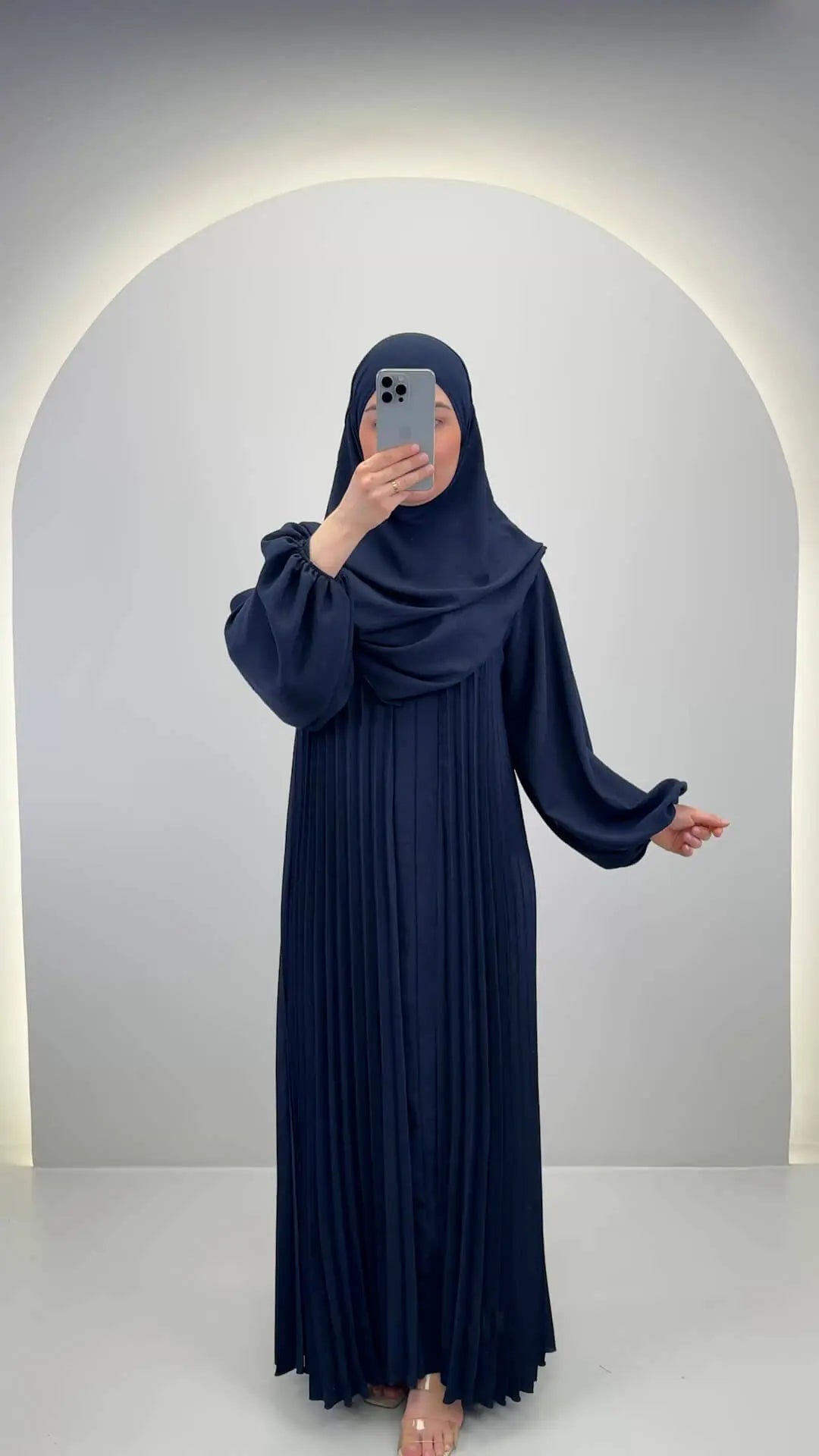 Hifaya Abaya Set with Khimar Dark Blue