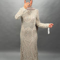 Almeda evening dress beige