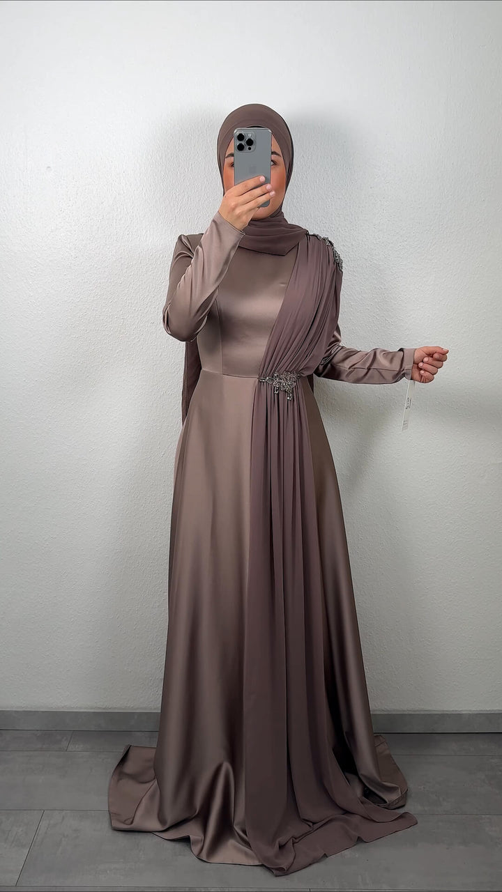 Fidela evening dress taupe