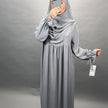 Mila Abaya Set with Khimar Gray