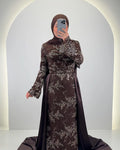 Azmia Evening dress Brown with Hijab