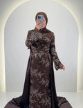 Azmia Evening dress Brown with Hijab