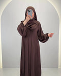 Hifaya Abaya Set with Khimar Braun