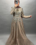 Gözde Exclusive Evening Dress Taupe