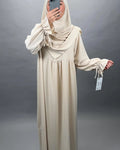Mila Abaya Set with Khimar Beige