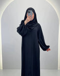 Hifaya Abaya Set with Khimar Black
