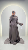 Uray Evening dress Taupe with Hijab
